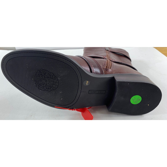 Vince Camuto Brown Leather Moto Style Buckle Boots Size 8.5 NWOB - Picture 7 of 11